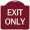 Signmission Designer Series Sign-Exit Only, Burgundy Heavy-Gauge Aluminum Sign, 18" H, 18" L, BU-1818-24471 A-DES-BU-1818-24471 - alternate 1